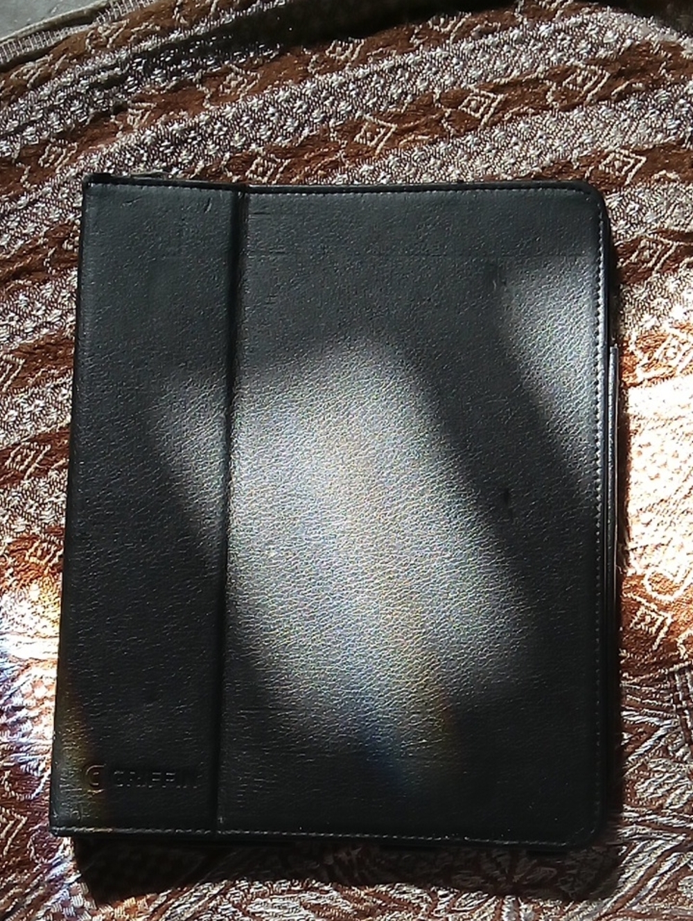 Men's Black Leather Folio Case - Unbranded